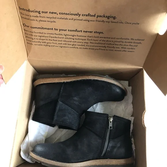 Black Born Suede Ankle Boots New in box - Picture 7 of 8